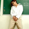 先生の濡れたスラックス