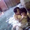 混浴温泉で痴漢され感じてしまった巨乳女は拒めない